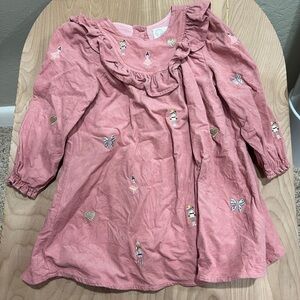 Charming Pink Kids Dress with Embroidered Accents